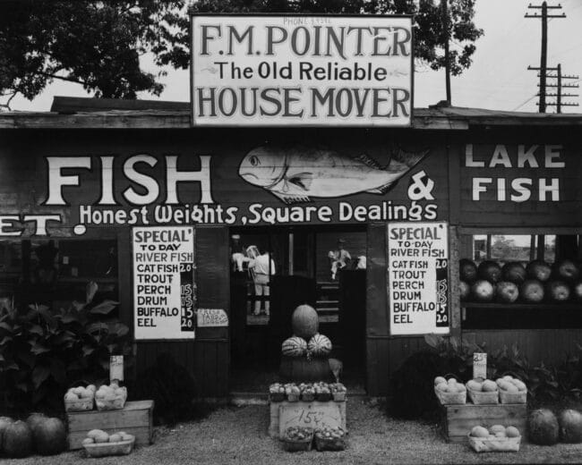 Fish Market Near Birmingham, Alabama by Walker Evans