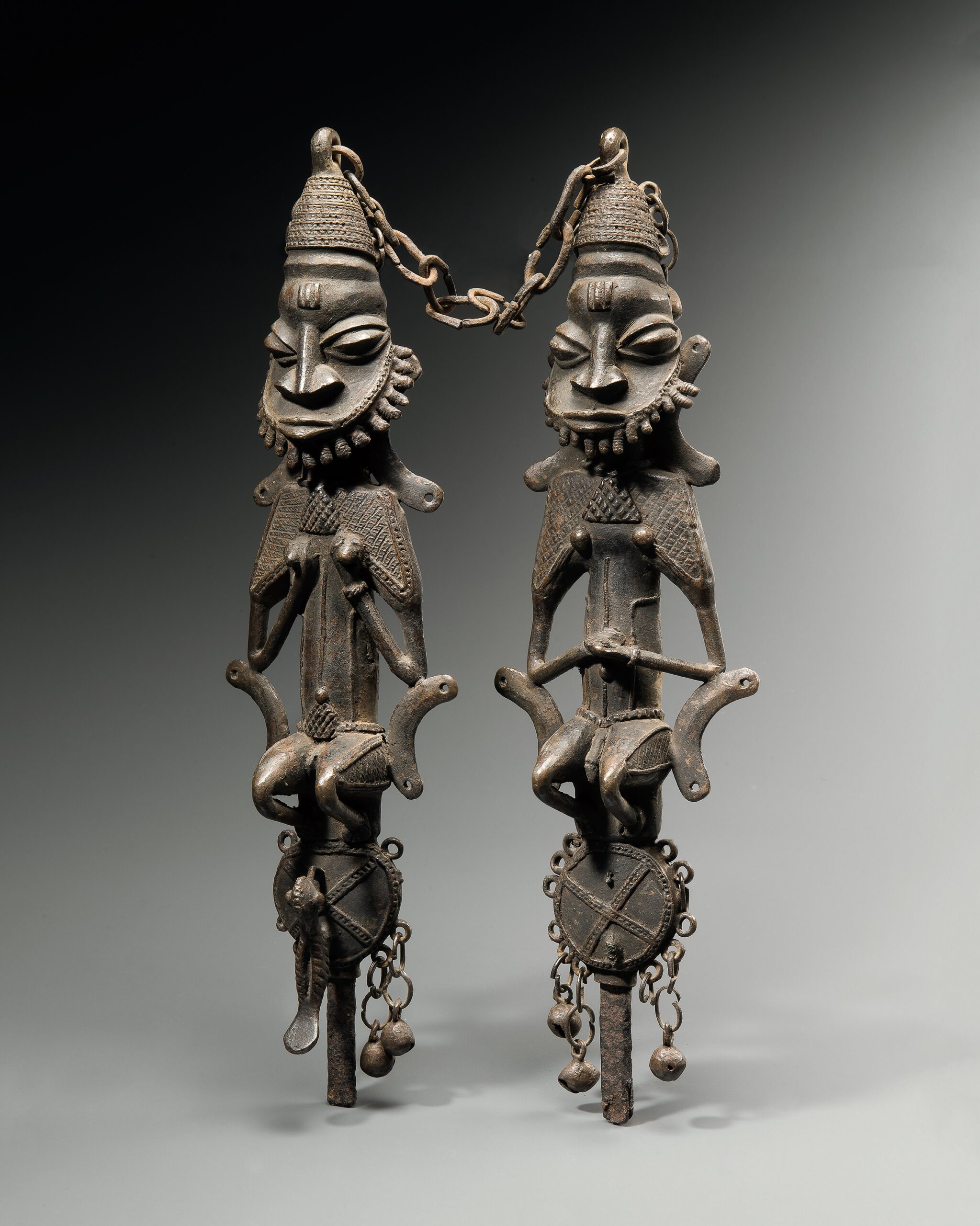 Staffs for Ogboni Society (edan Ogboni) by Yoruba artist, Nigeria