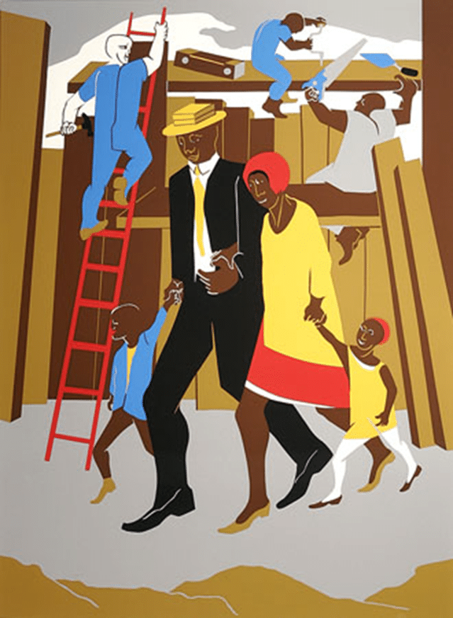 The Builders (Family) by Jacob Lawrence