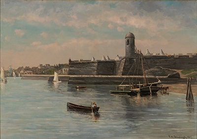 Frank Henry Shapleigh, Fort Marion from San Marco Pier, St. Augustine, Florida, 1887, Harn Museum of Art, The Florida Art Collection, Gift of Samuel H. and Roberta T. Vickers