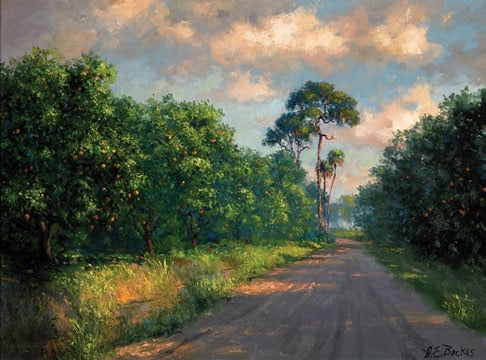 Albert Ernest Backus (American, 1906-1990)Road Through the Orange Grove, undated The Florida Art Collection, Gift of Samuel H. and Roberta T. Vickers, Photography by Randy Batista