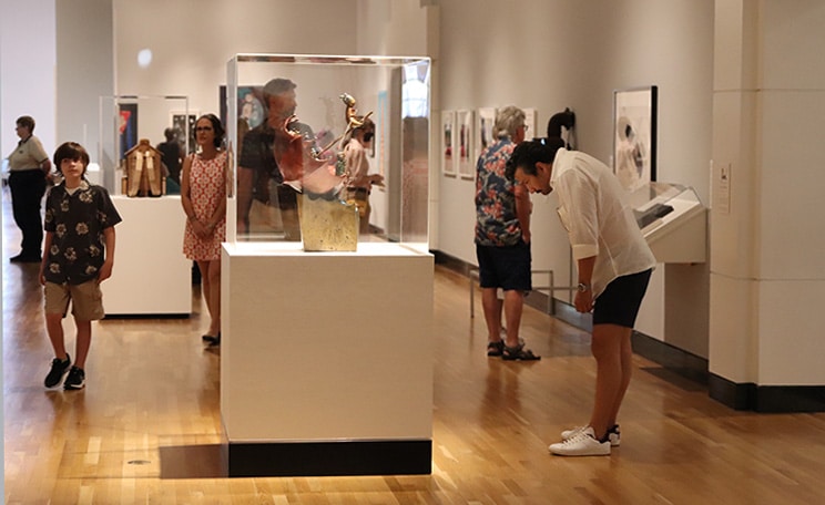 Visitors in the galleries