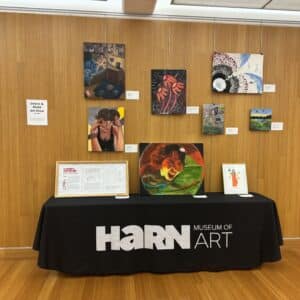 Photograph of artwork of the Harn's interns' and MUSEs' artwork