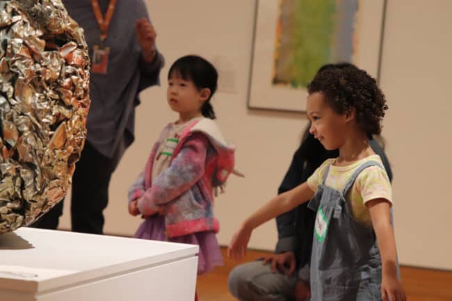 children gathered in the contemporary gallery