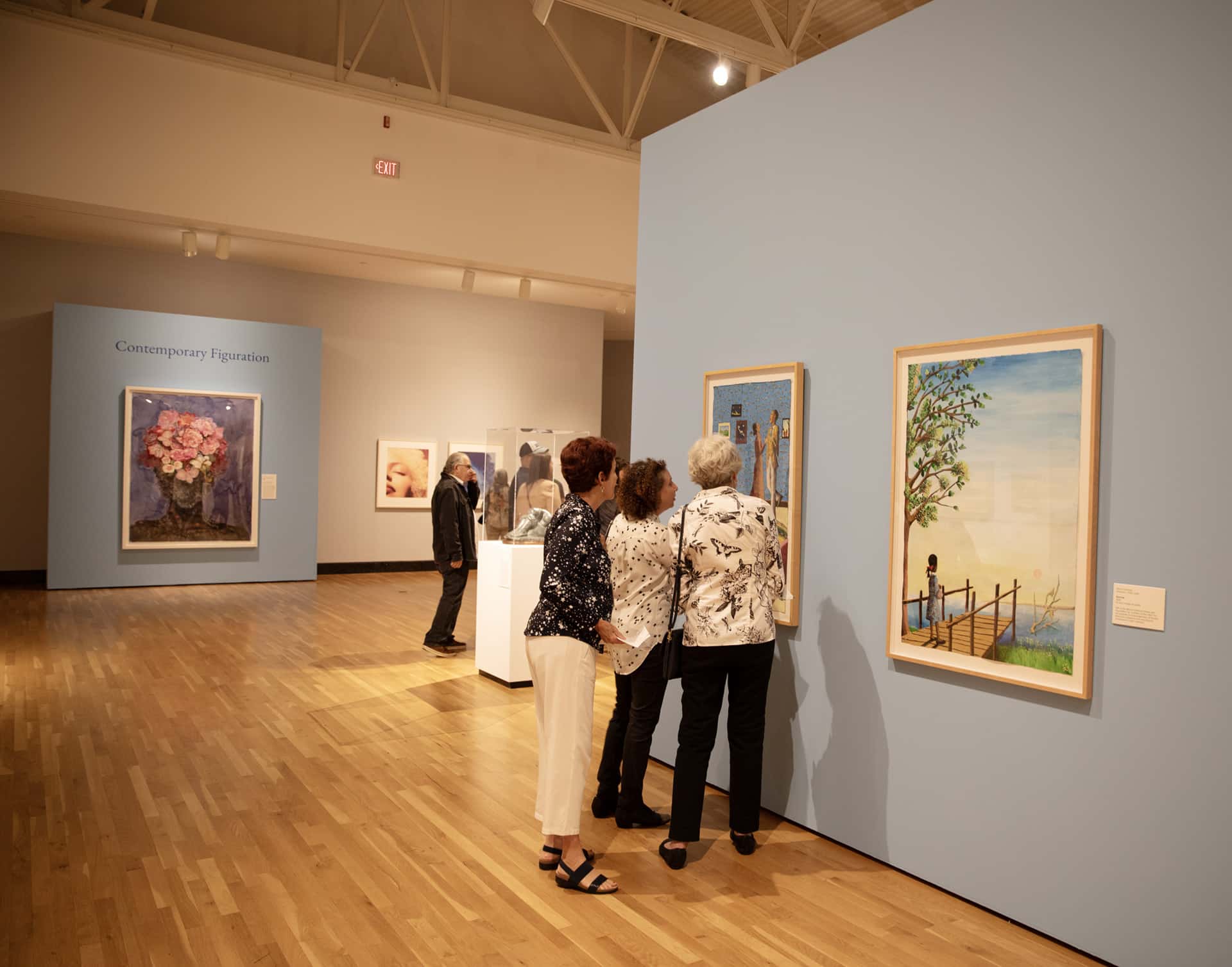 Visitors in the "Silver Linings" exhibition