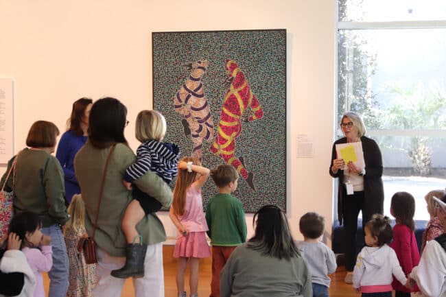 Tot Time visitors in the galleries