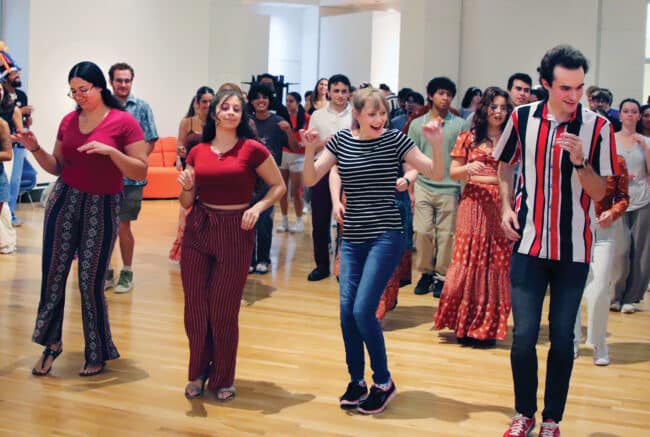 Salsa dancing at September 2024 Museum Nights.