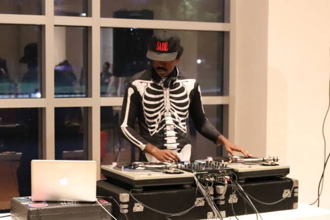 DJ Wax Atom performing